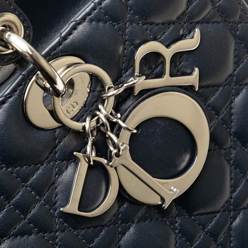 Dior lambskin Navy Blue Bag Shoulder Lady Cannage - Picture 8 of 8